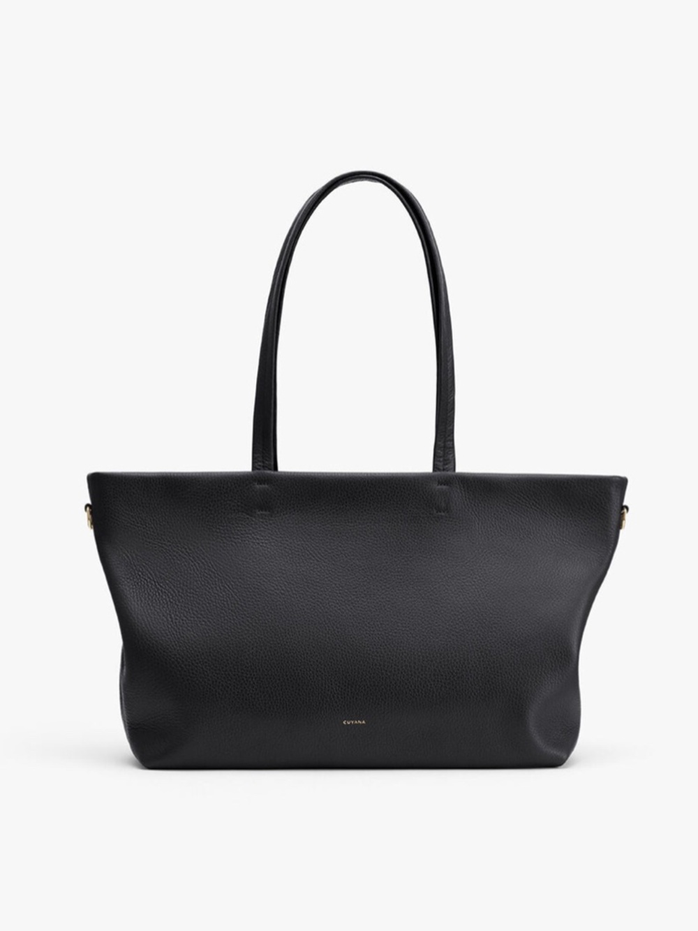 CUYANA Classic Leather Zipper Tote in Charcoal Gray